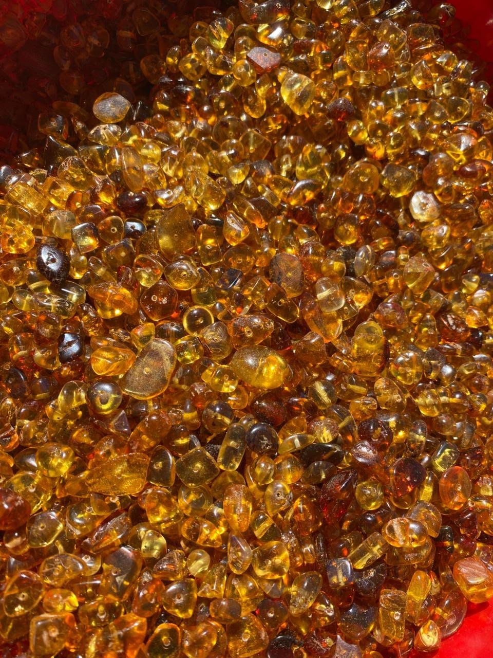 100% Natural Dominican Amber Drilled Chips