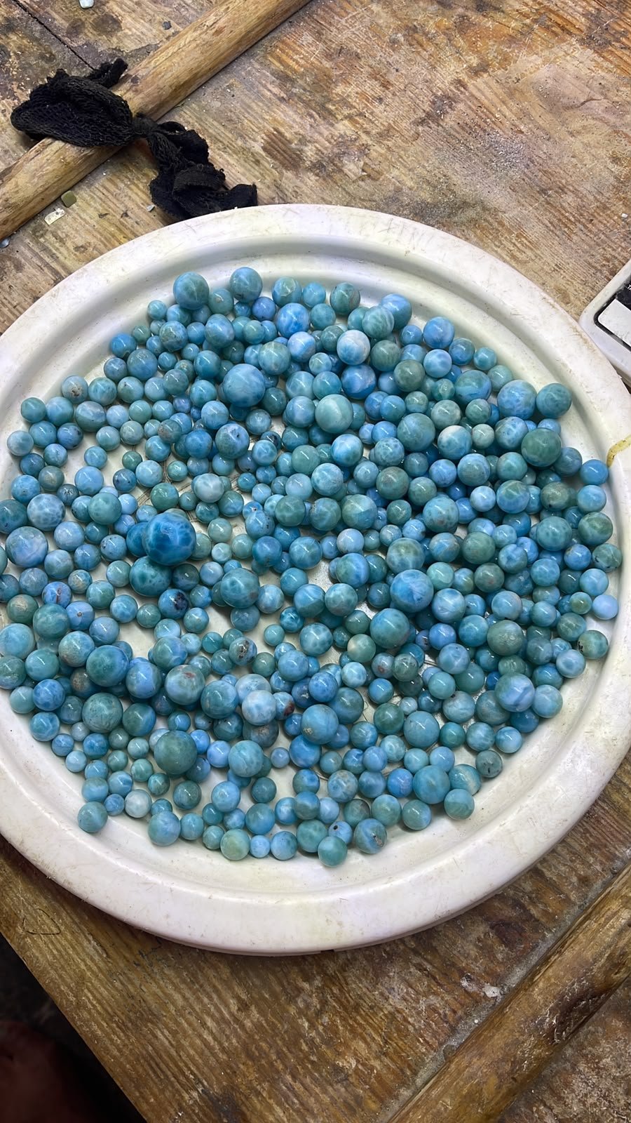 100% Natural Dominican Larimar Round Beads